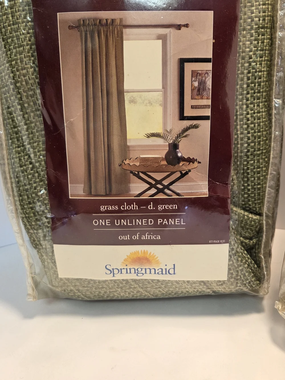 Vintage 2003 Springmaid Out of Africa Green Curtain Panels 50x84 Set 2 NOS #0368
